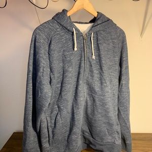 Muji blue zip up sweatshirt